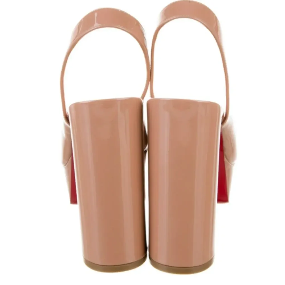 Christian Louboutin Movida Sling 130 Patent Leather Slingback Pumps